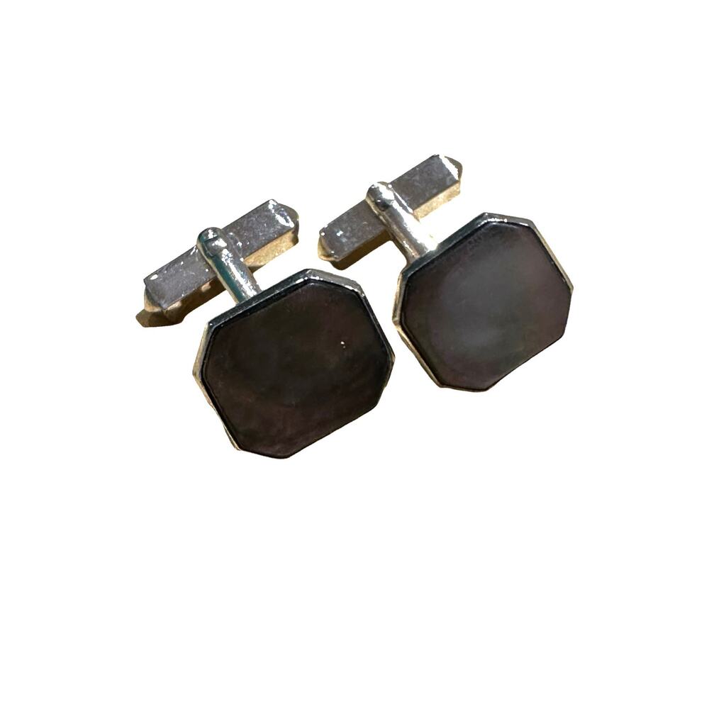 Vintage Grey Mother of Pearl Cuff Links from Swank